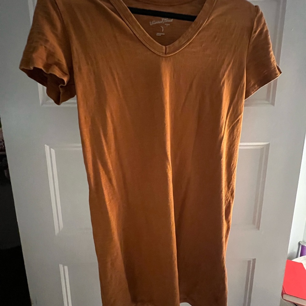 Orange V-Neck Dress